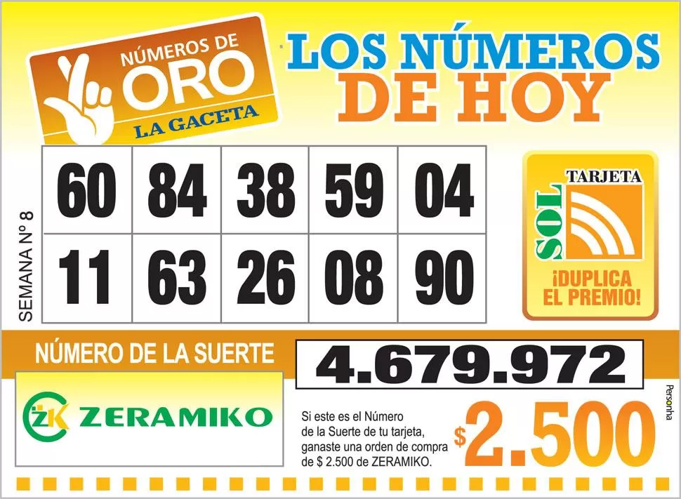 Los Números de Oro de LA GACETA