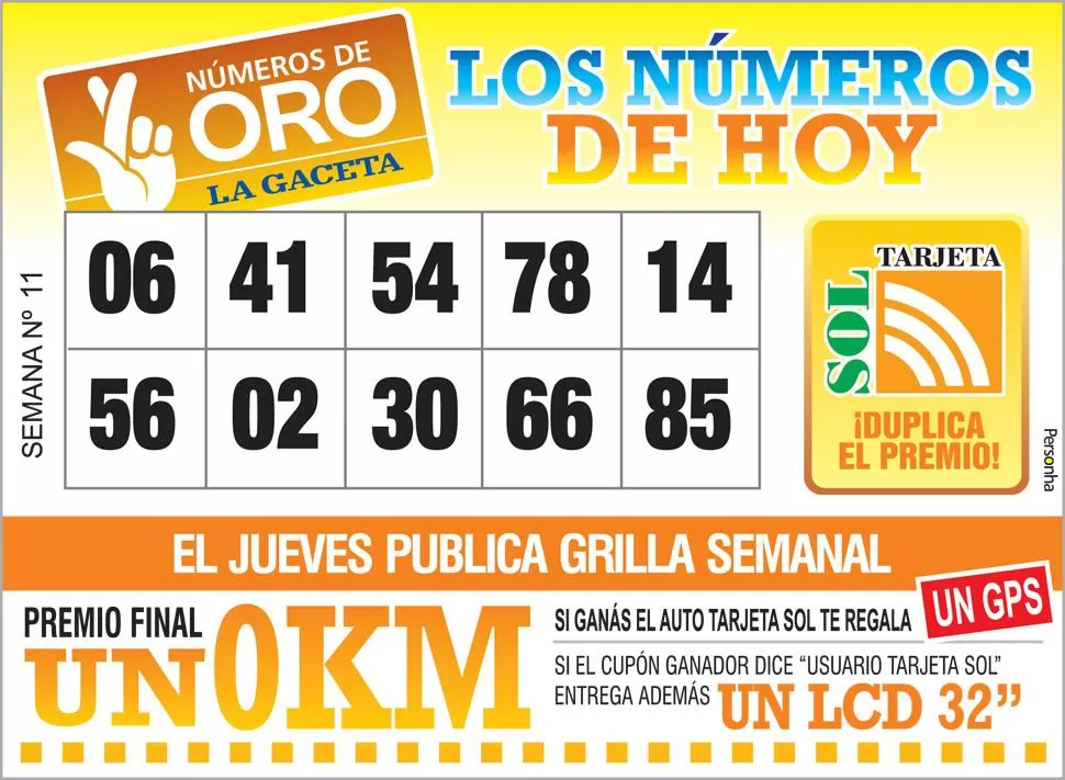 Los Números de Oro de LA GACETA