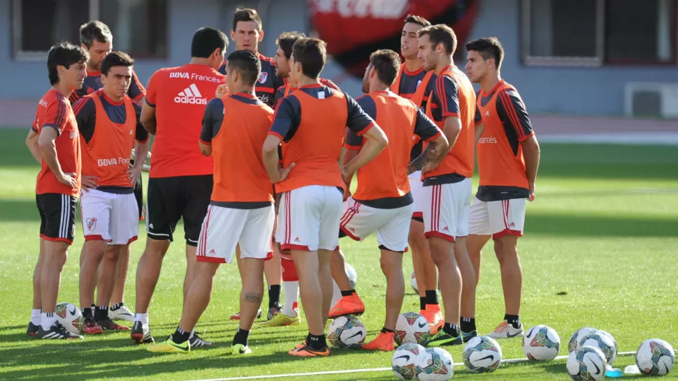 PUESTA A PUNTO. River ya está listo para enfrentar mañana a Libertad de Paraguay, por la Copa Sudamericana. TELAM