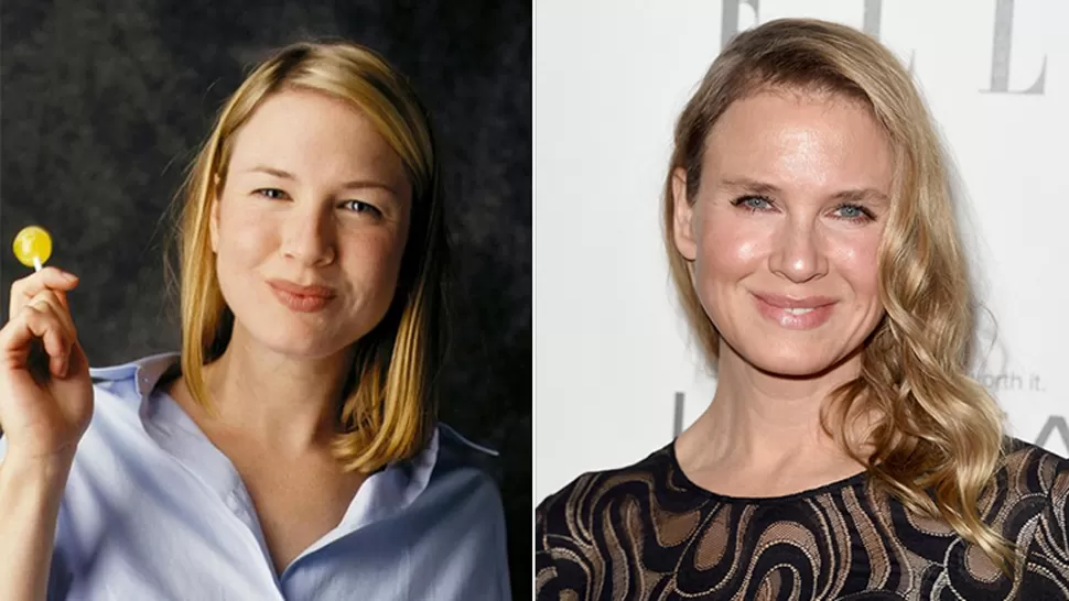 ANTES Y DESPUÉS. El rostro de Renee Zellweger cambió totalmente. FOTO TOMADA DE INFOBAE.COM