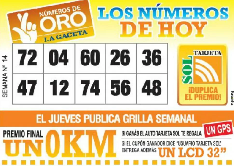 Los Números de Oro de LA GACETA