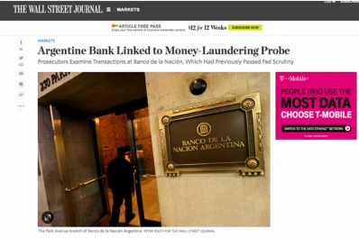 Investigan al Banco Nación por lavado de dinero en EEUU