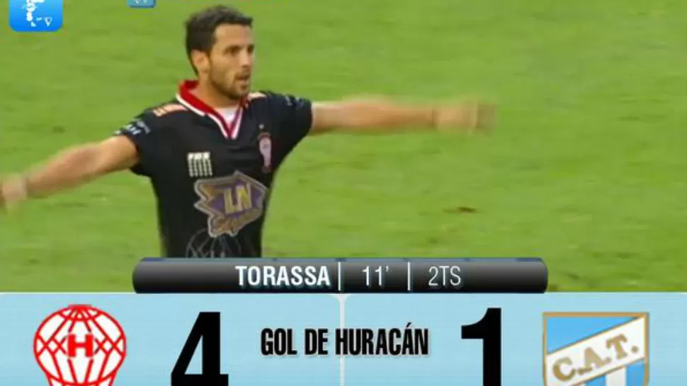 SENTENCIÓ EL PARTIDO. Torassa marcó el cuarto de Huracán, de penal.