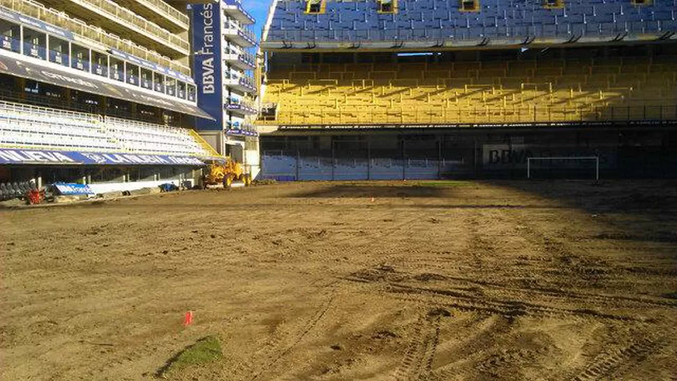 TODO NUEVO. Los Xeneizes estrenarán césped la próxima temporada. FOTO TOMADA DE TWITTER.COM/DESTEFANOC