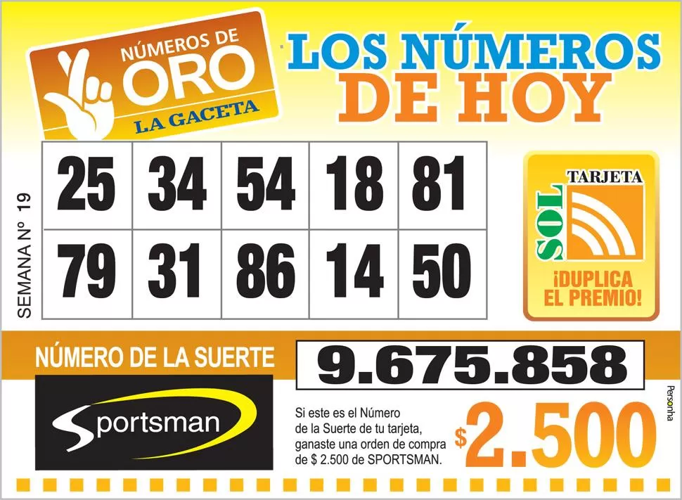 Los Números de Oro de LA GACETA