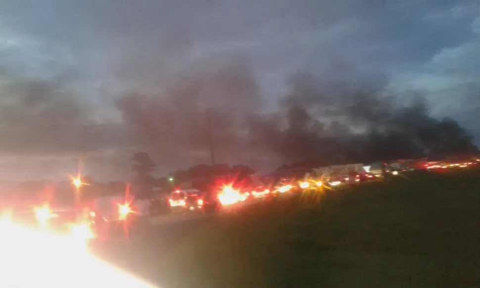 Un corte complicó el tránsito en la ruta 9, a la altura de Los Nogales