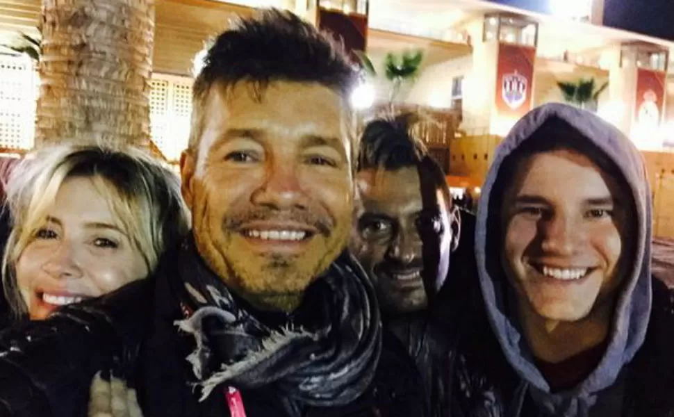 EXPECTANTES. Tinelli y su familia viven a pleno cada día en Marrakech, mientras esperan por la final del sábado. FOTO TOMADA DEL TWITTER DE @CUERVOTINELLI