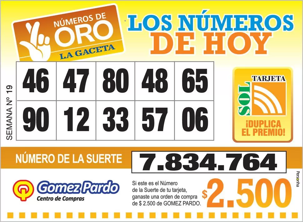 Los Números de Oro de LA GACETA