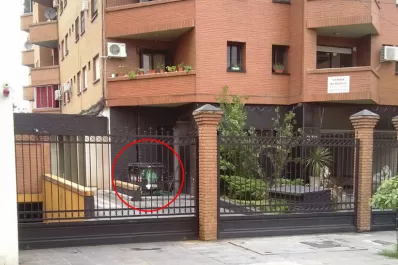 Un contenedor público terminó adentro de un edificio