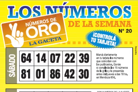 La grilla completa de los Números de Oro de la semana N° 20