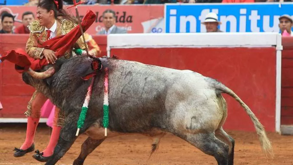LESIONADA. La torera tuvo que ser auxiliada. FOTO TOMADA DE ELNUEVOHERALD.COM