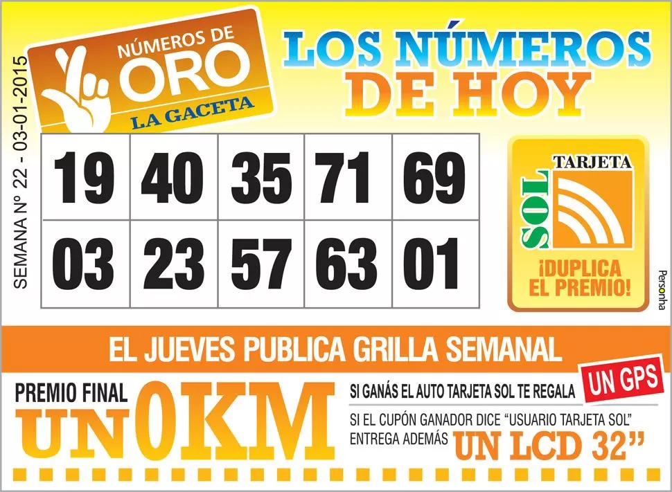 Los Números de Oro de LA GACETA