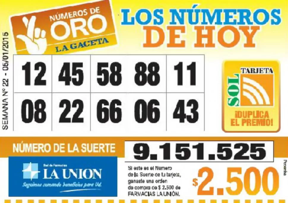 Los Números de Oro de LA GACETA