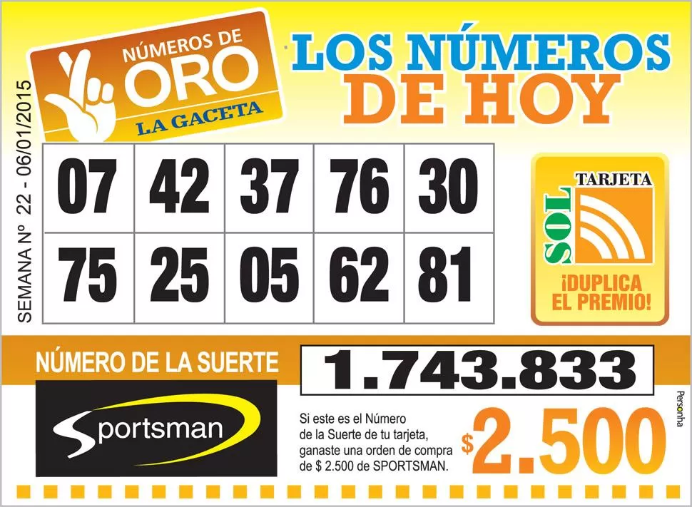 Los Números de Oro de LA GACETA