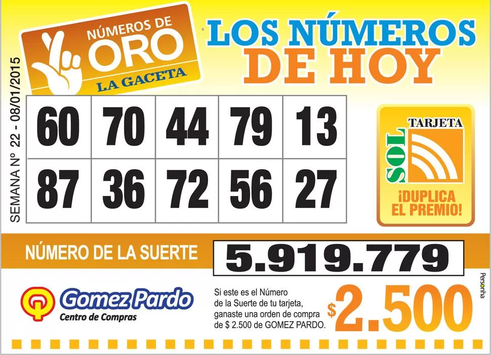 Los Números de Oro de LA GACETA