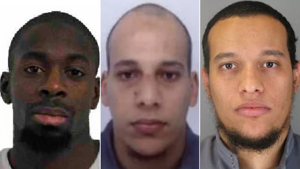 TERRORISTAS. Amedy Coulibaly, y Cherif y Said Kouachi. FOTO TOMADA DE INFOBAE.COM