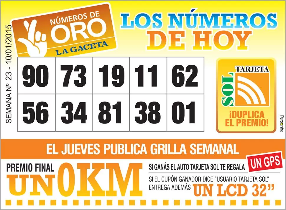 Los Números de Oro de LA GACETA