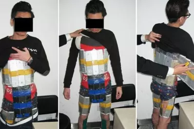 Un joven chino quiso cruzar la frontera con 94 iPhones pegados a su cuerpo