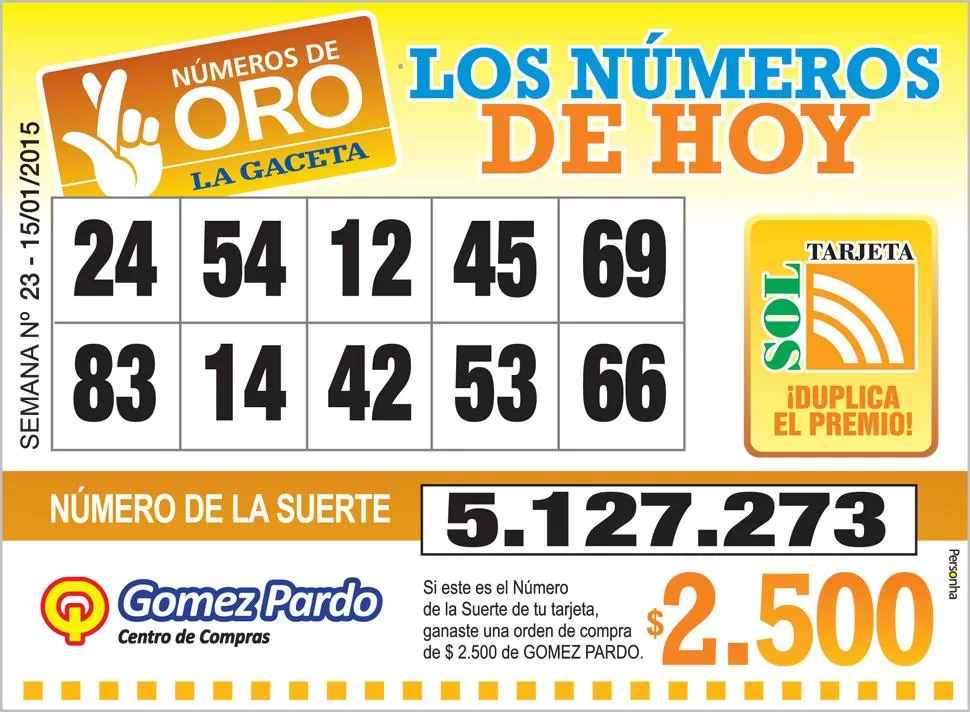 Los Números de Oro de LA GACETA