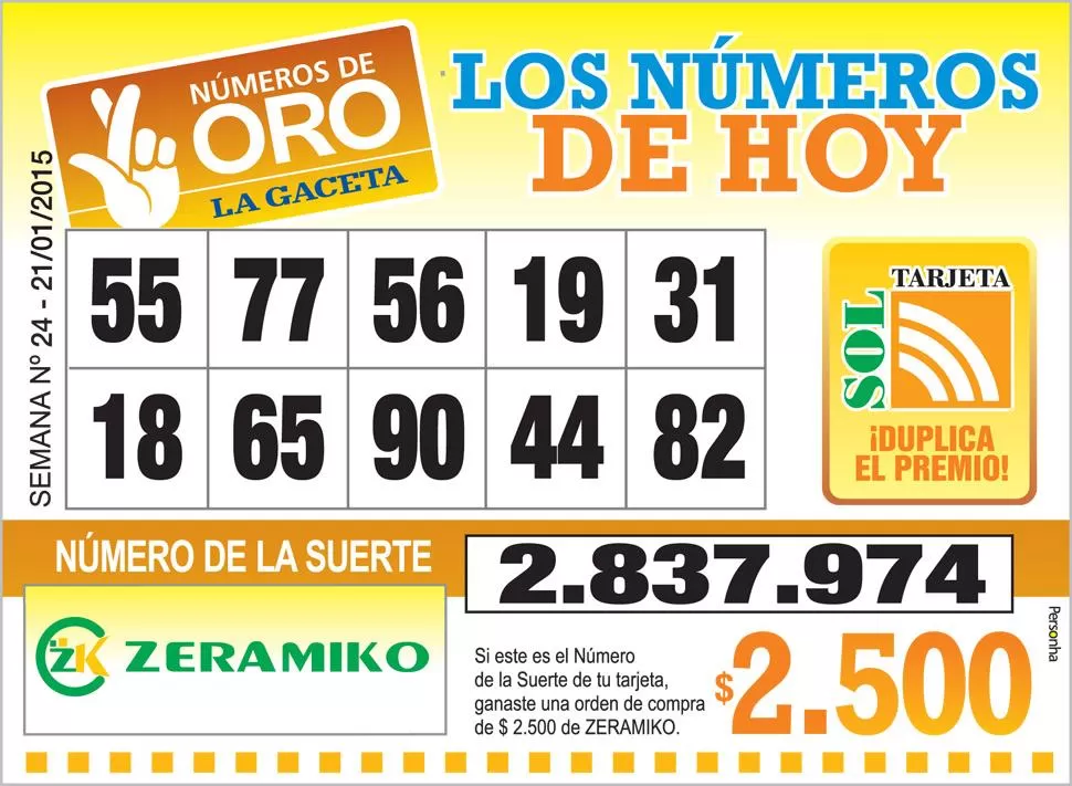 Los Números de Oro de LA GACETA