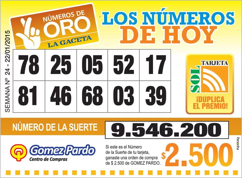 Los Números de Oro de LA GACETA