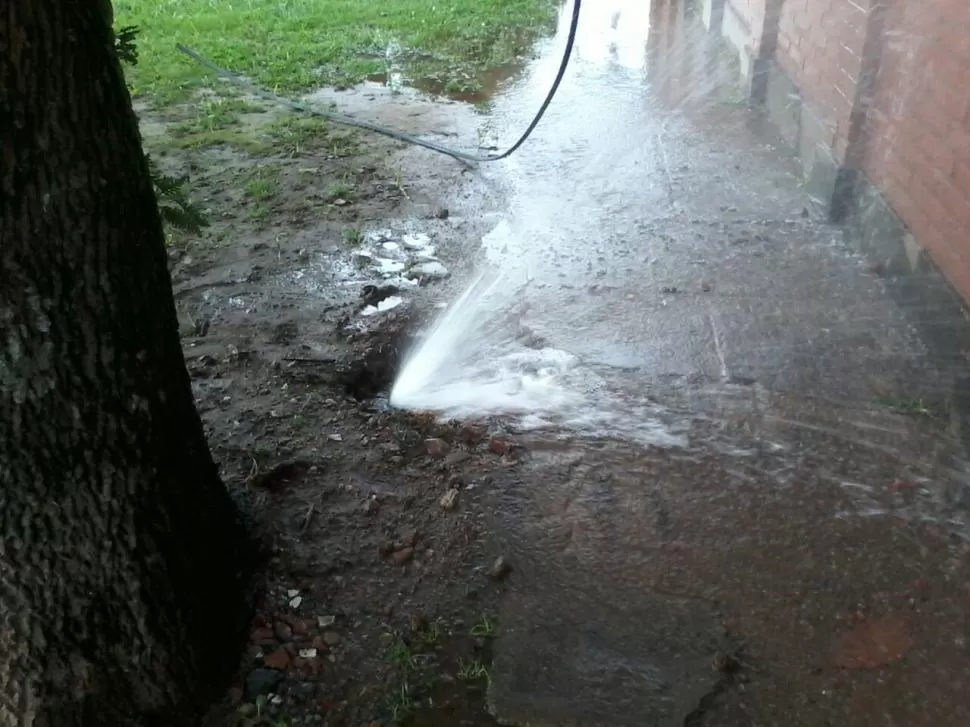 Desde hace dos semanas hay una pérdida de agua en Yerba Buena