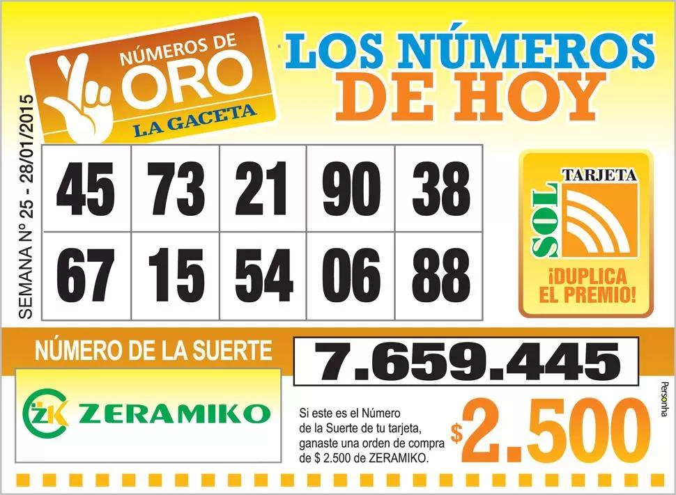 Los Números de Oro de LA GACETA