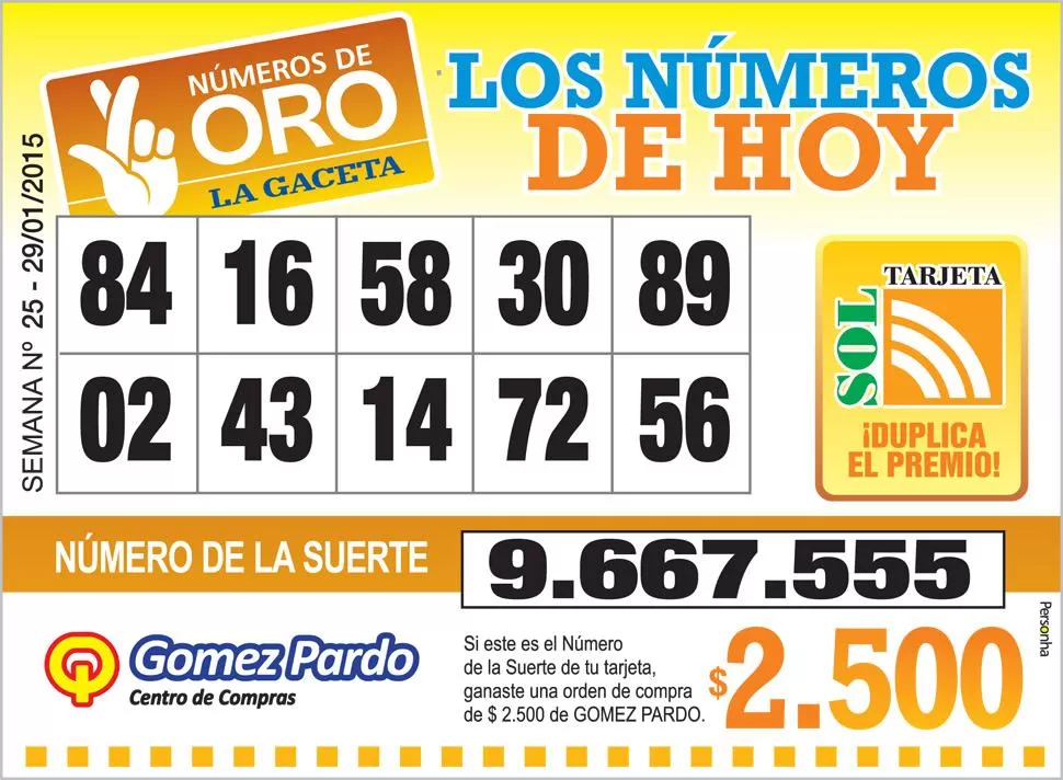 Los Números de Oro de LA GACETA