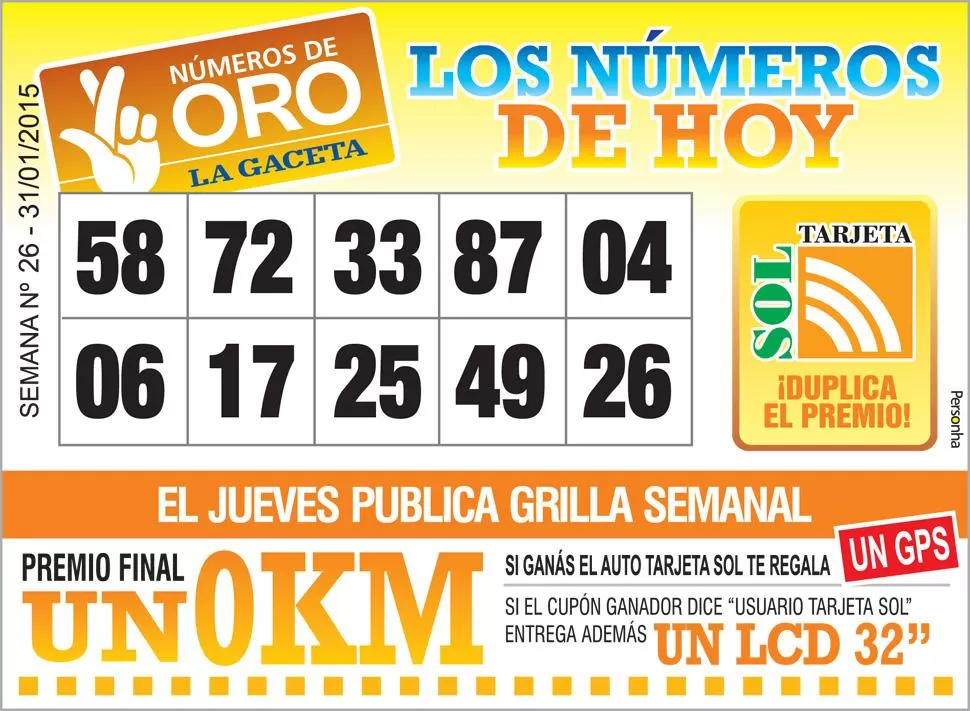 Los Números de Oro de LA GACETA