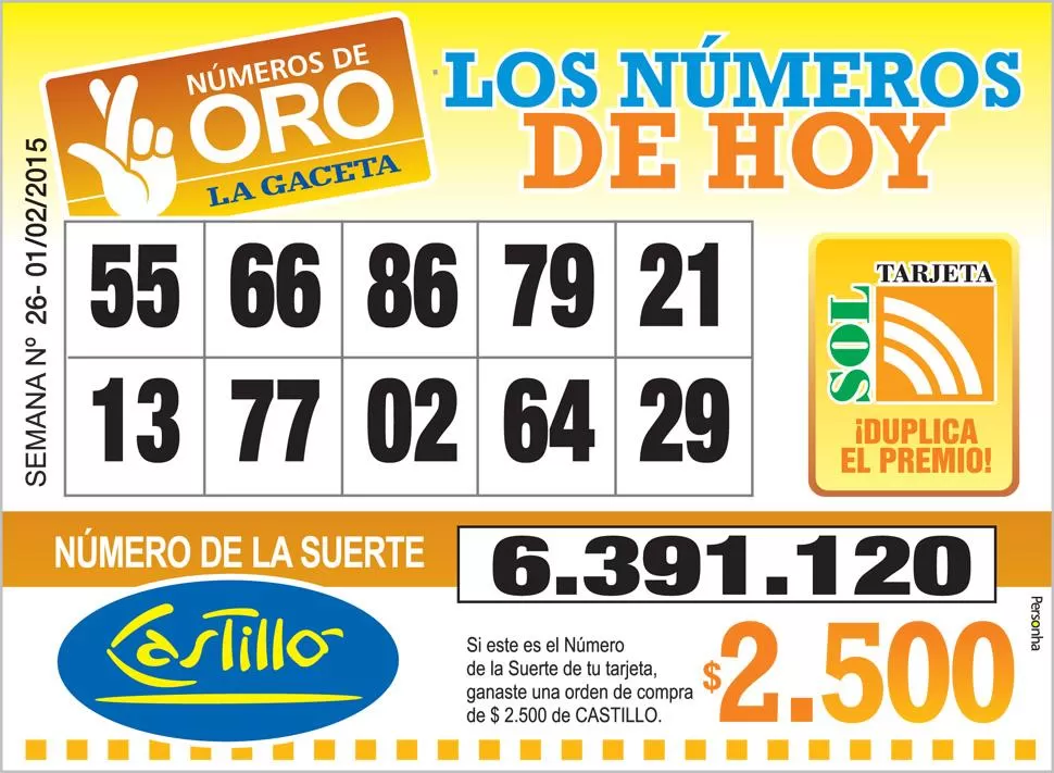 Los Números de Oro de LA GACETA