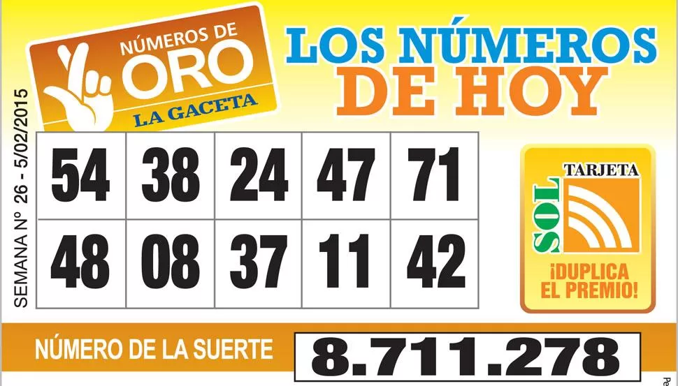 Los Números de Oro de LA GACETA