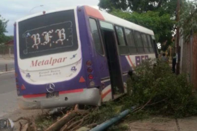 Un colectivo chocó contra un árbol en medio de un asalto