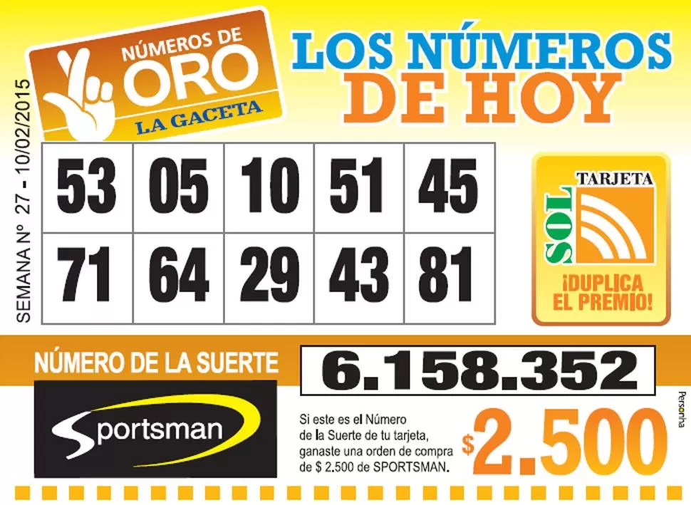 Los Números de Oro de LA GACETA