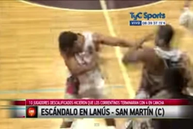 Batalla campal entre jugadores en un partido de la Liga Nacional