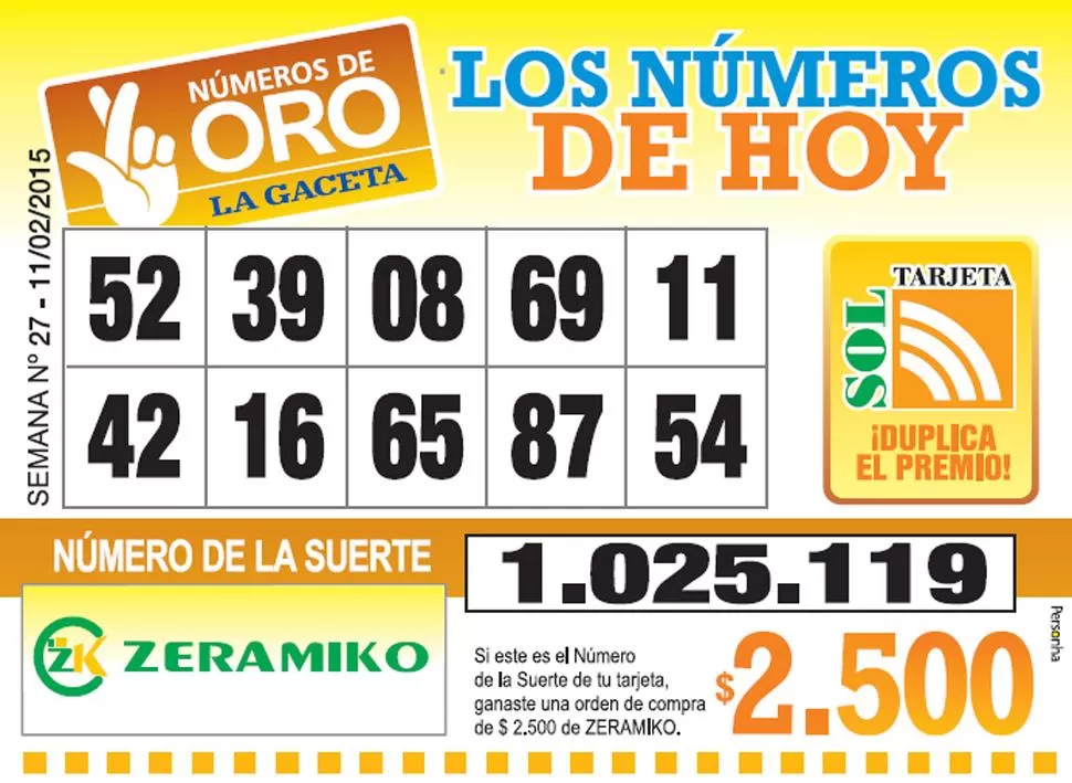 Los Números de Oro de LA GACETA