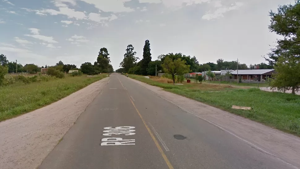 INTENTO DE ASALTO. Los hombres abordaron al policía sobre la ruta 306. CAPTURA GOOGLE STREE VIEW