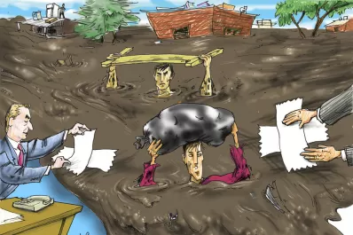 Embarrados hasta el cuello