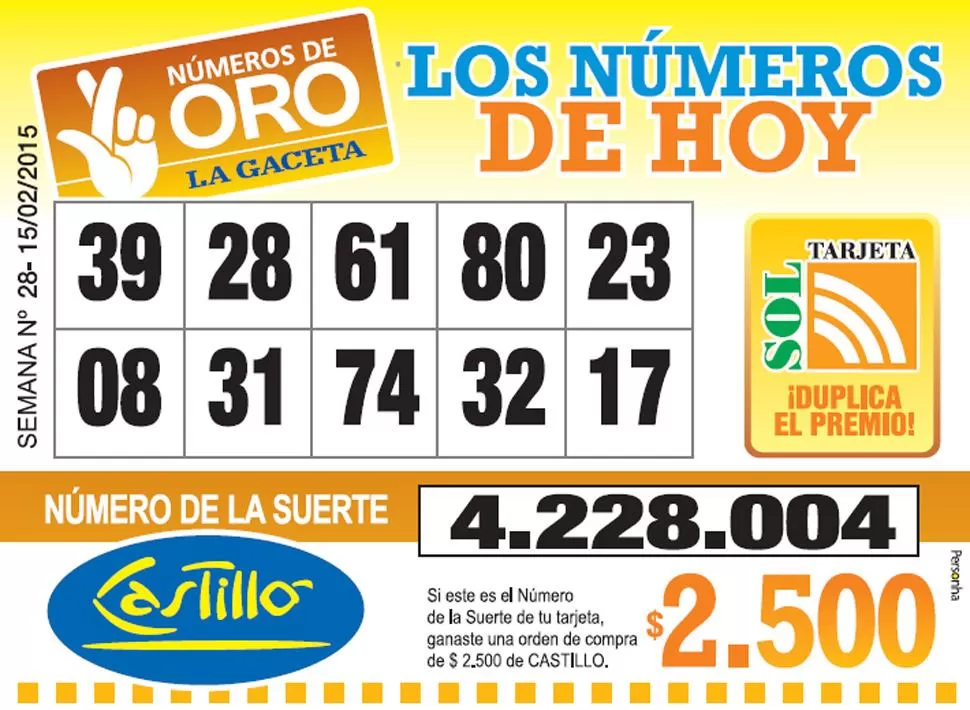 Los Números de Oro de LA GACETA