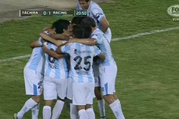 Racing goleó a Deportivo Táchira en Venezuela