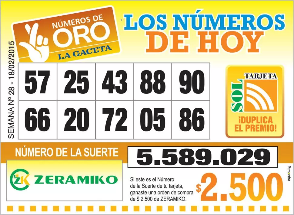 Los Números de Oro de LA GACETA