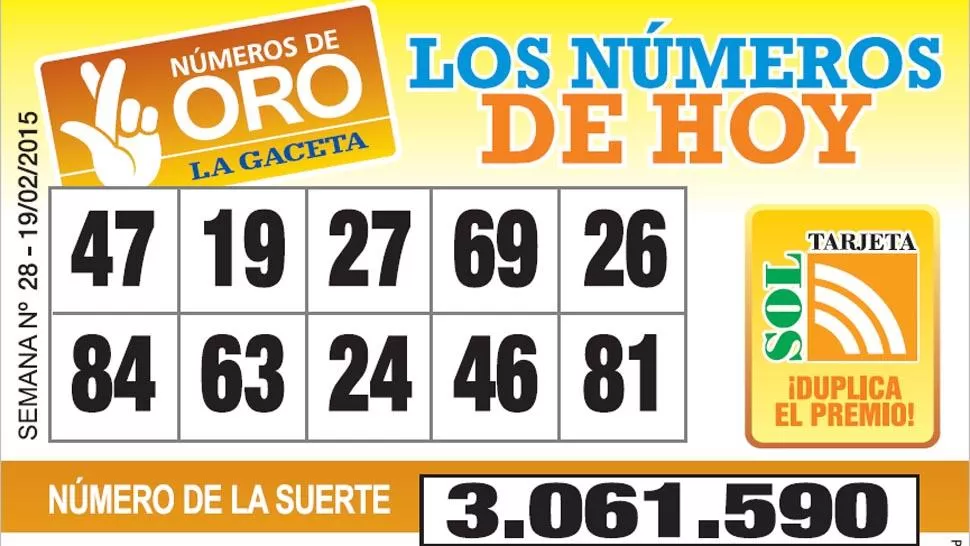 Los Números de Oro de LA GACETA