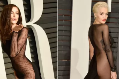 Irina Shayk y Rita Ora fueron sin ropa interior a la fiesta de los premios Oscar 2015