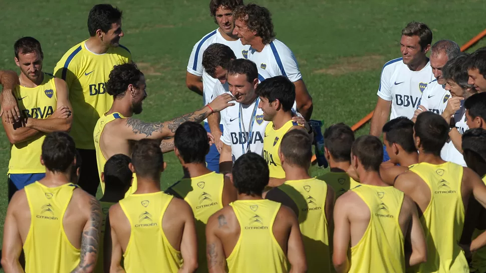 BUEN CLIMA. Boca se prepara para su segundo partido en la Copa. TELAM