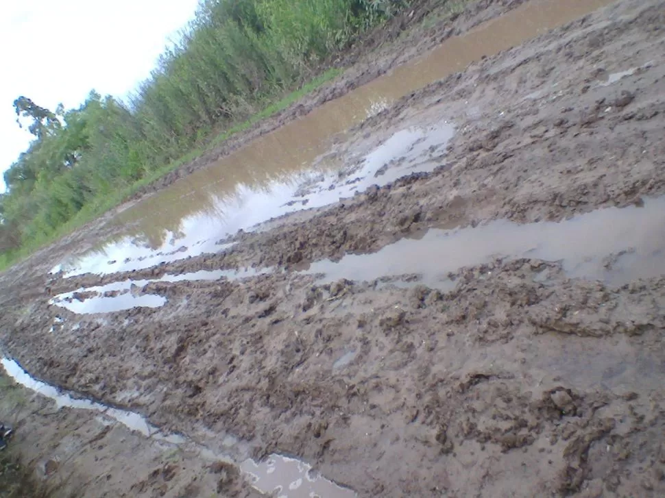 Las lluvias volvieron intransitable una calle de El Bracho