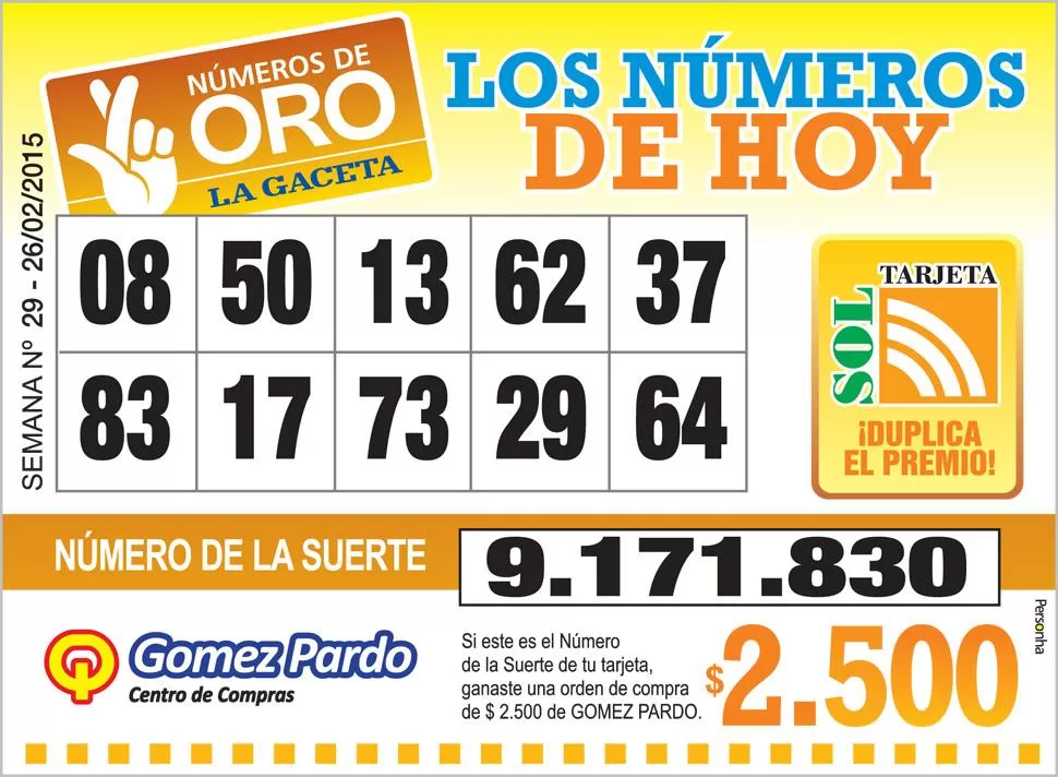 Los Números de Oro de LA GACETA