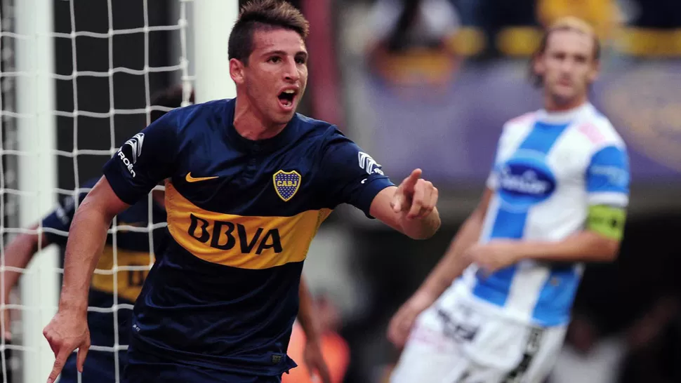 GOLEADOR. Calleri aprovechó su chance y adelantó a los Xeneizes. TELAM