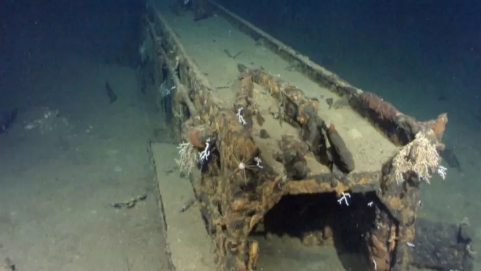 EN EL FONDO DEL MAR. El barco japonés hundido en 1944 por la Marina estadounidense frente a las costas filipinas. (AFP)