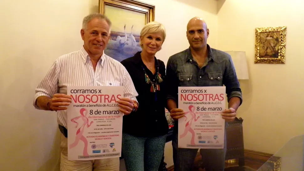 Sandro del Rio, Catalina Lonac y Reinaldo Atenor, organizadore