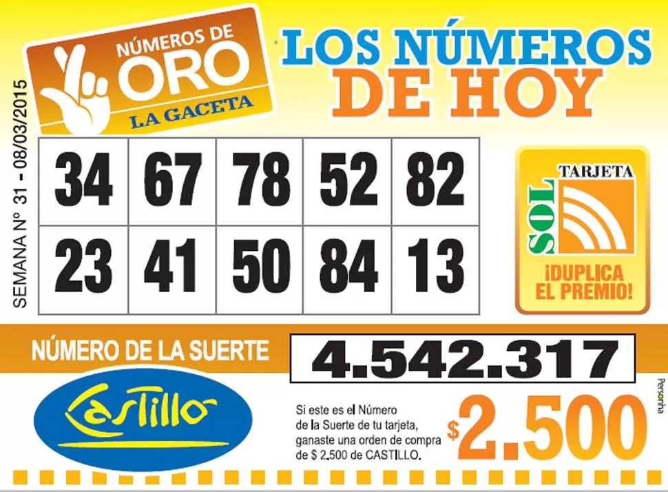 Los Números de Oro de LA GACETA