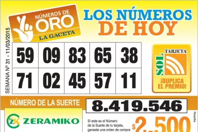 Los Números de Oro de LA GACETA